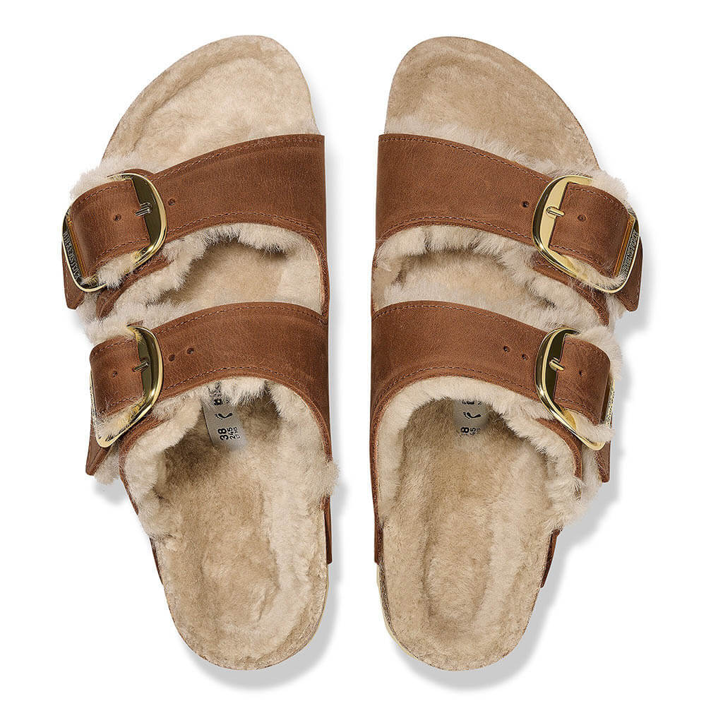 כפכפי בירקנשטוק Arizona Big Buckle Shearling נשים