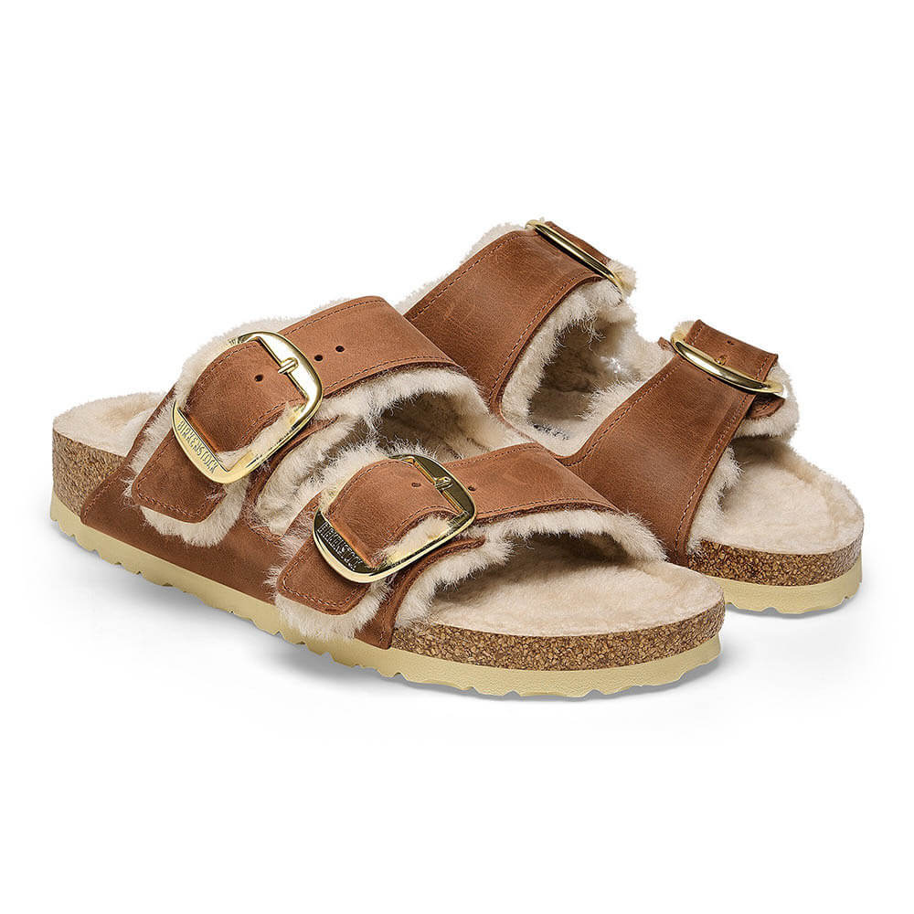 כפכפי בירקנשטוק Arizona Big Buckle Shearling נשים