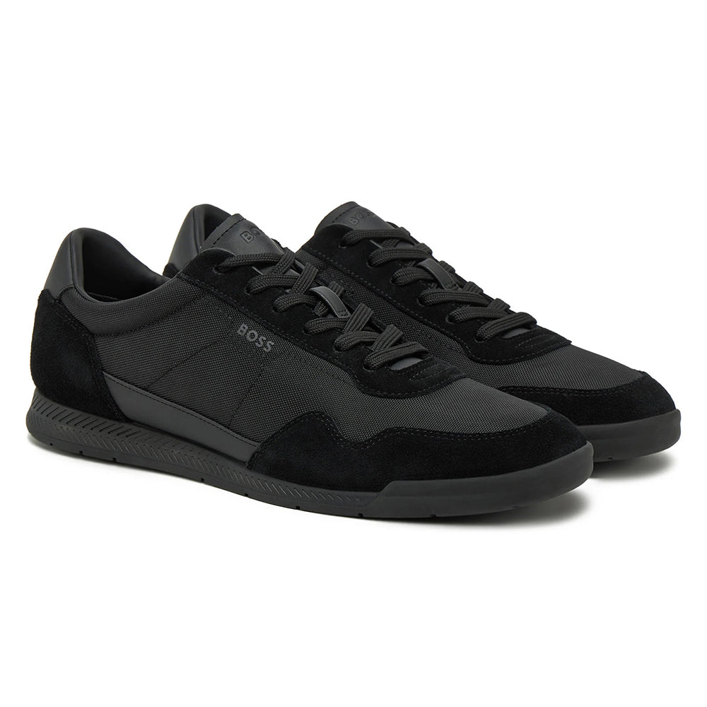 נעלי הוגו בוס Mixed-Material Lace-Up Trainers גברים