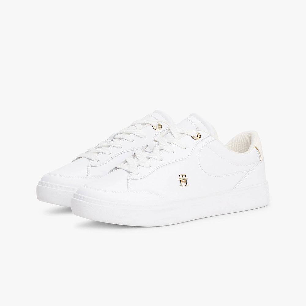 נעלי טומי הילפיגר Leather Monogram Court Trainers נשים