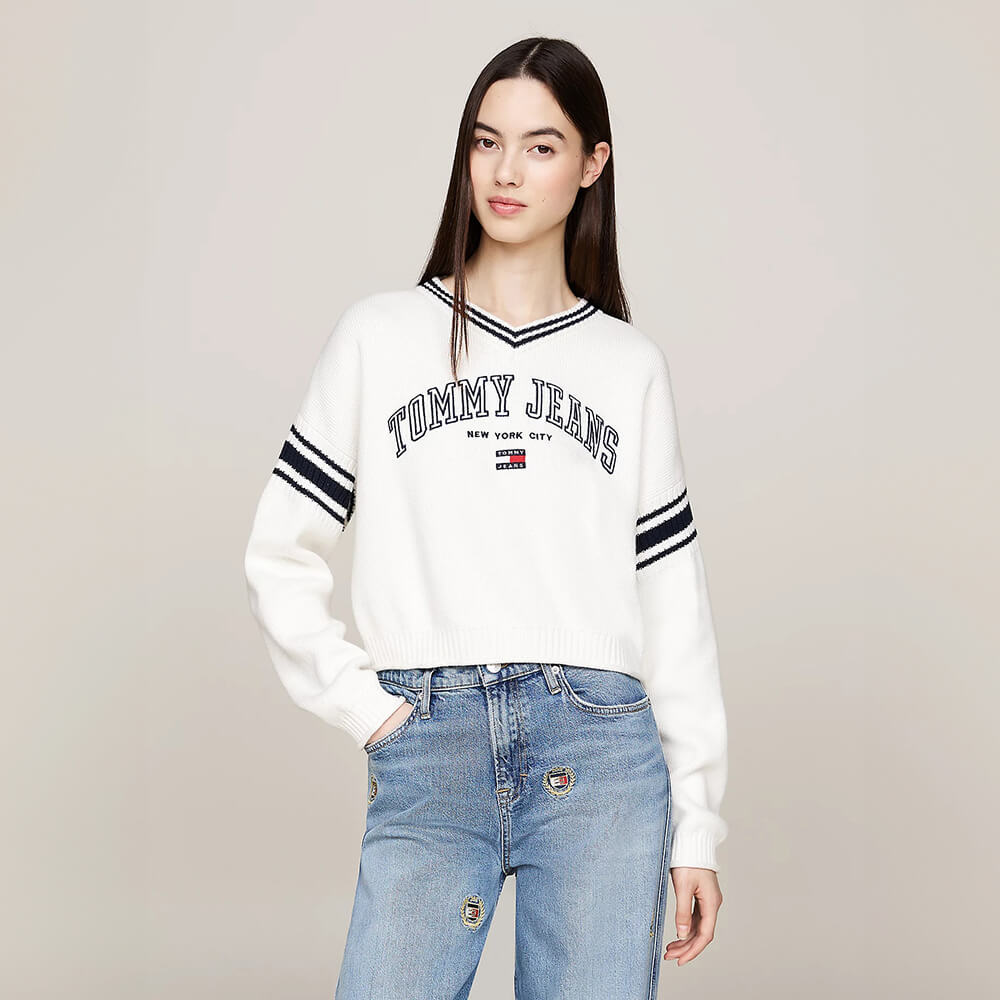 סריג טומי הילפיגר Varsity V-Neck נשים