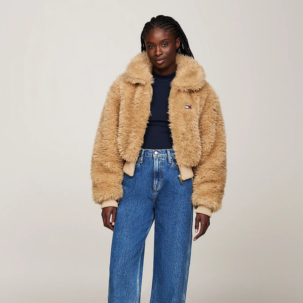 מעיל טומי הילפיגר Faux Shearling נשים