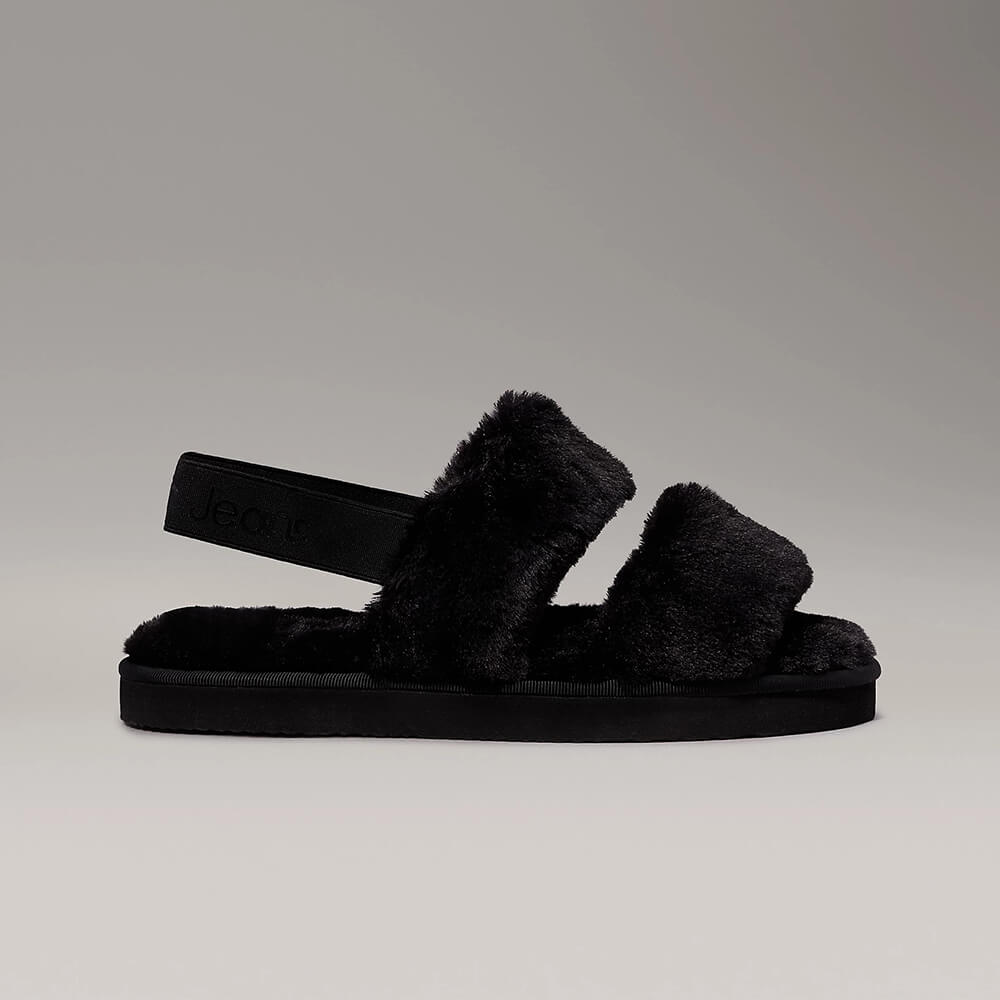 סנדלי קלווין קליין Faux Fur Slippers נשים