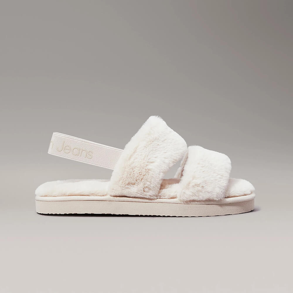 סנדלי קלווין קליין Faux Fur Slippers נשים