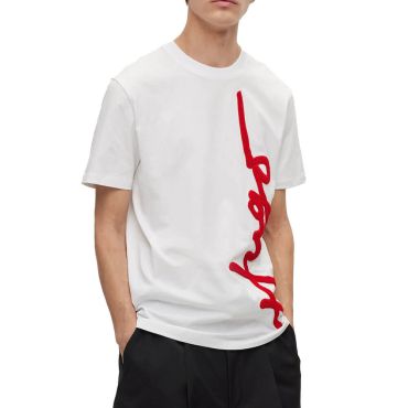 חולצת טישירט הוגו קצרה Oversized Logo Embroidery גברים