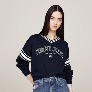 סריג טומי הילפיגר Varsity V-Neck נשים