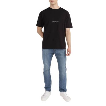 חולצת טישירט קצרה עם הדפס לוגו קלווין קליין גברים