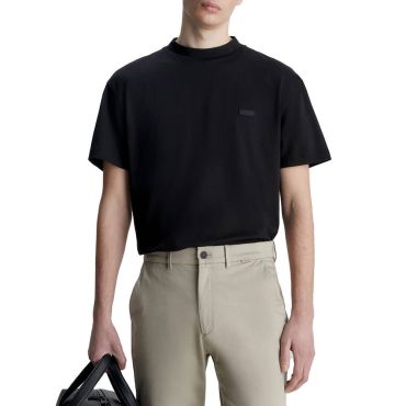 חולצת טישירט קצרה עם פאץ' לוגו קלווין קליין גברים